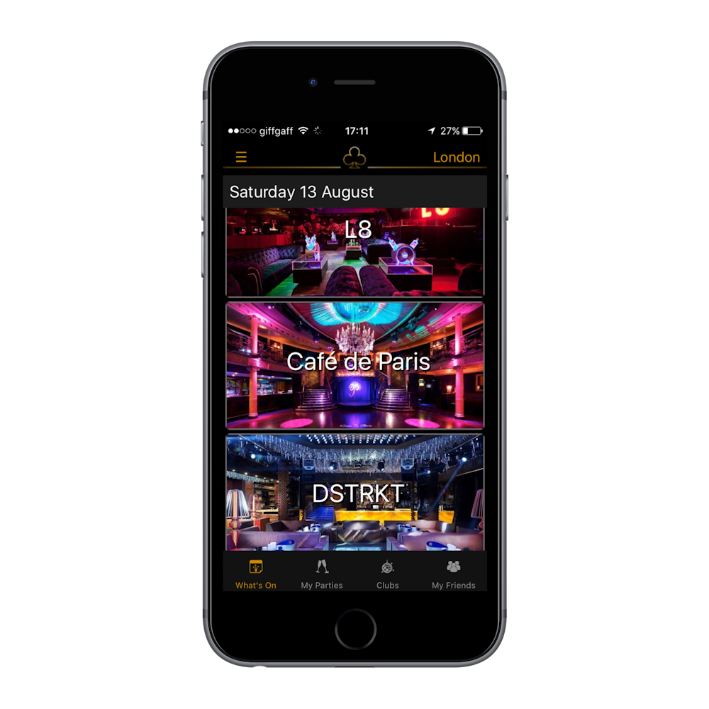 clubbable vip tables guest